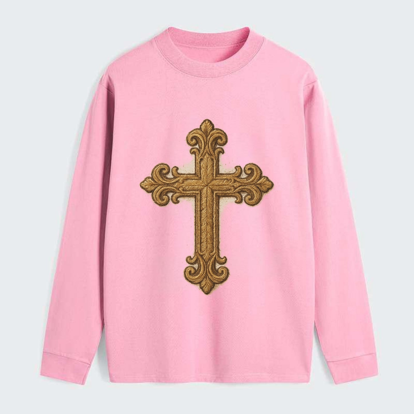 Baroque Cross  - Classic Long Sleeve Shirt - Pink