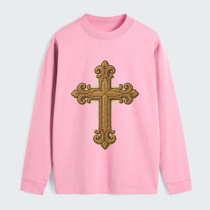 Baroque Cross  - Classic Long Sleeve Shirt - Pink