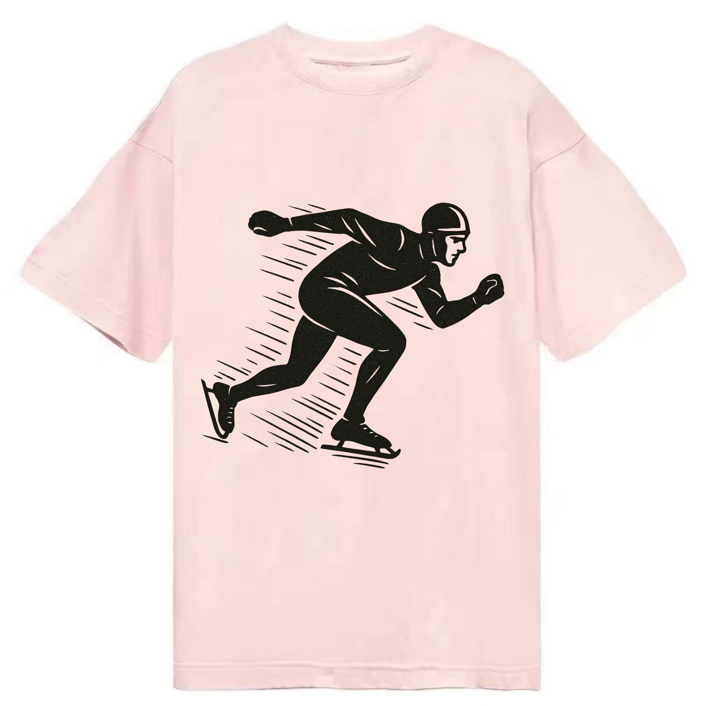 Speed skater in racing crouch - Classic T-shirt - Pink