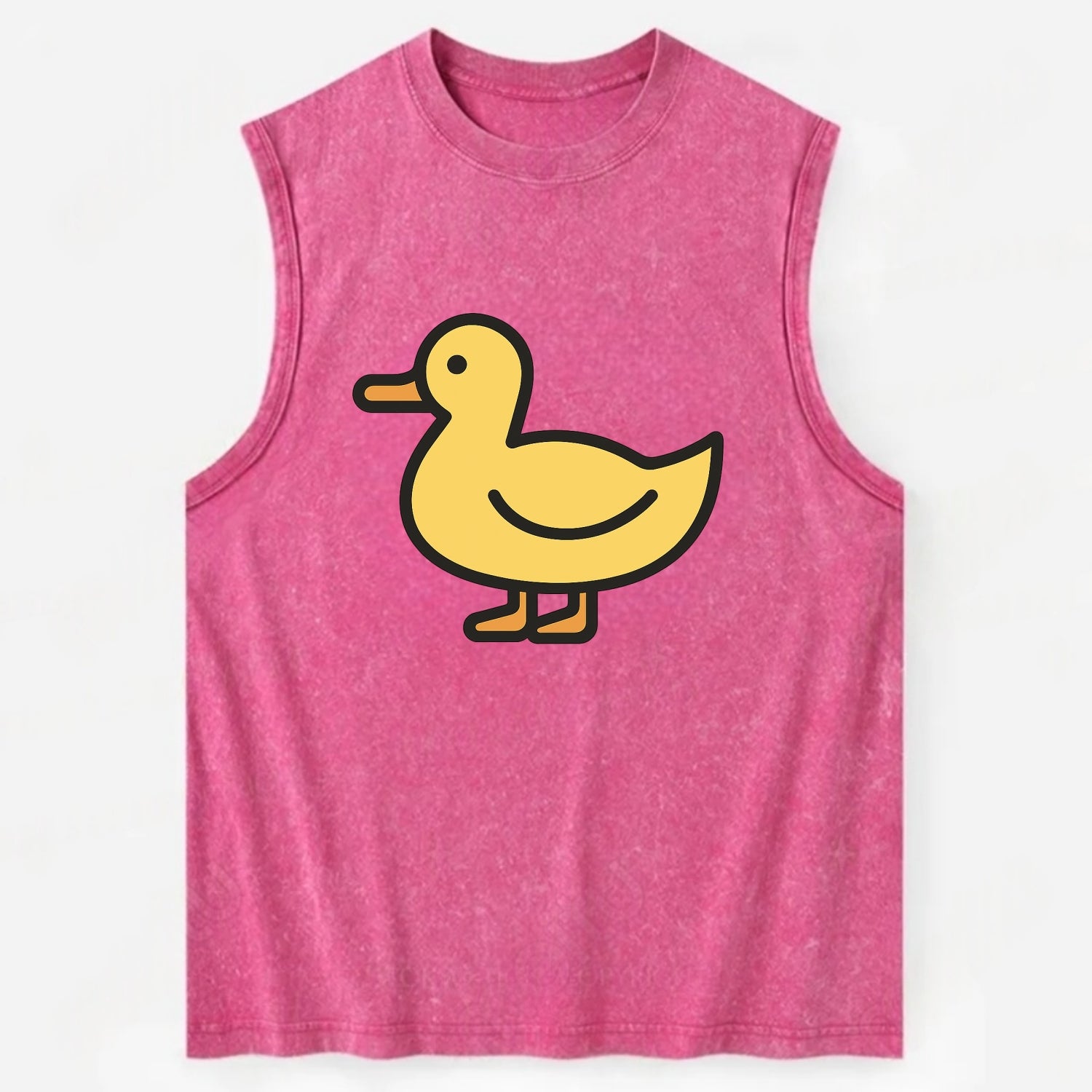 Duck - Yellow mallard flat side profile - Vintage Washed Tank - Pink