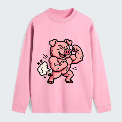 Strong Pig - Classic Long Sleeve Shirt - Pink