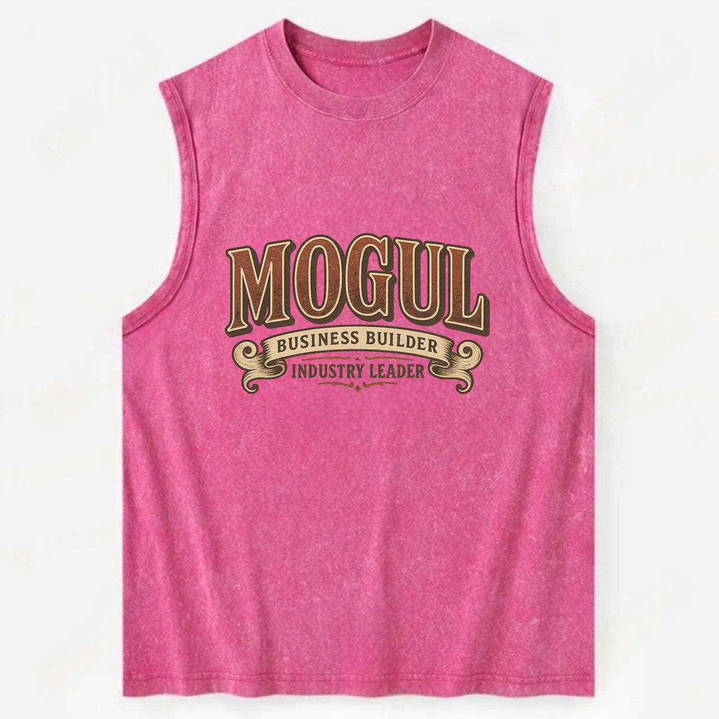 Bold typography design - "MOGUL" - business builder, industry leader - Vintage Washed Tank - Pink