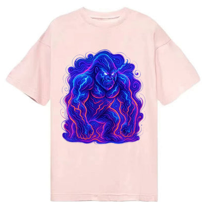 Mighty gorilla with electricity flowing through defined muscles, lightning bolt - Classic T-shirt - Pink