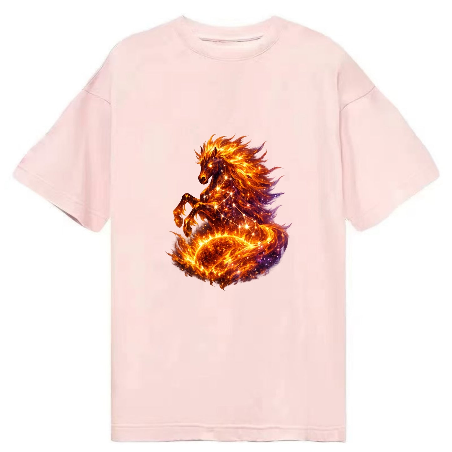 SOLAR FLARE | Horse emerging from the sun | Solar corona mane | Star power | - Classic T-shirt - Pink