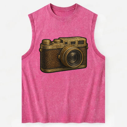 Film Camera  - Vintage Washed Tank - Pink
