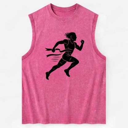 Runner sprinting finish line - Vintage Washed Tank - Pink