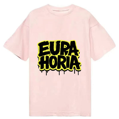 Bold typography design - "EUPHORIA" - intense happiness, ecstasy - Classic T-shirt - Pink