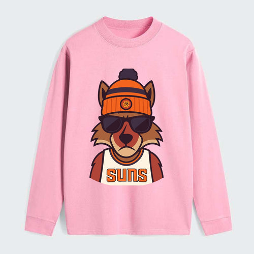 Arizona Coyote wearing Suns beanie with desert sun patch and wayfarer - Classic Long Sleeve Shirt