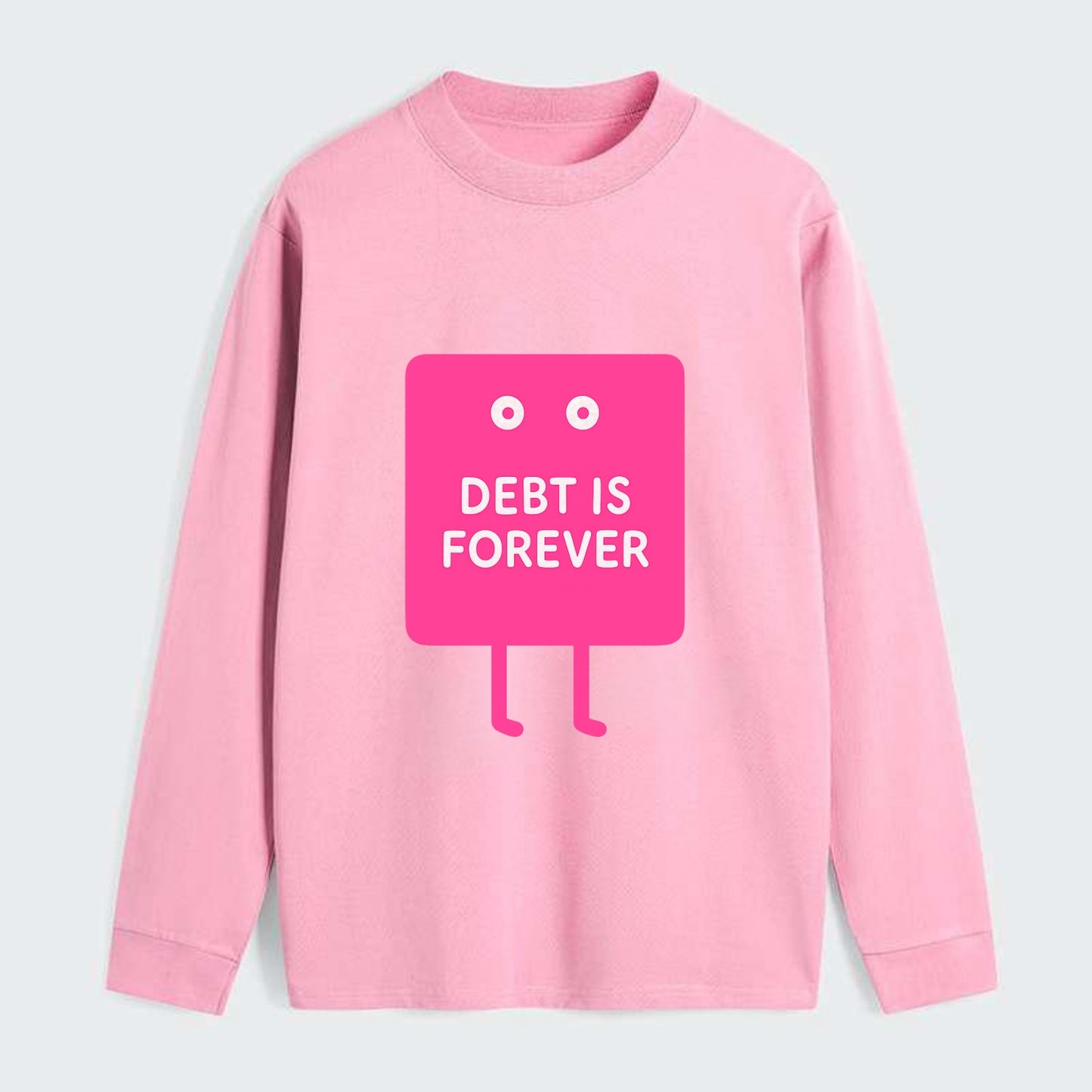 DEBT IS FOREVER | Immortal credit card - Classic Long Sleeve Shirt - Pink
