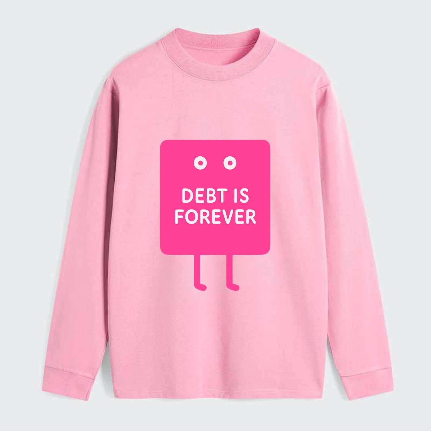 DEBT IS FOREVER | Immortal credit card - Classic Long Sleeve Shirt - Pink
