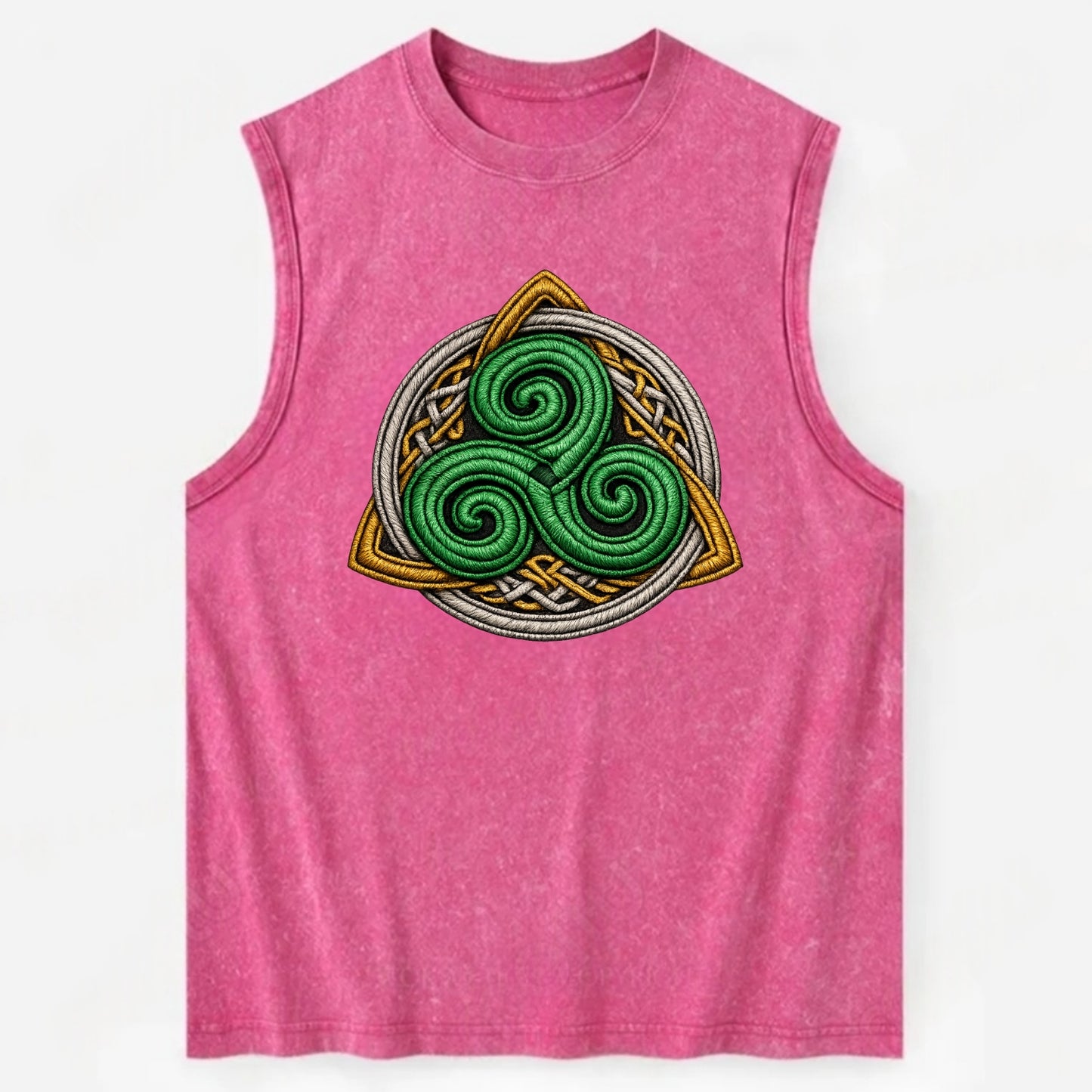 Spiral Knot Triskele - Vintage Washed Tank - Pink