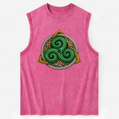 Spiral Knot Triskele - Vintage Washed Tank - Pink