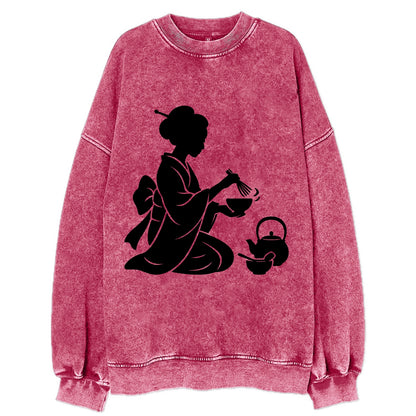 Geisha traditional tea ceremony - Vintage Sweatshirt - Pink