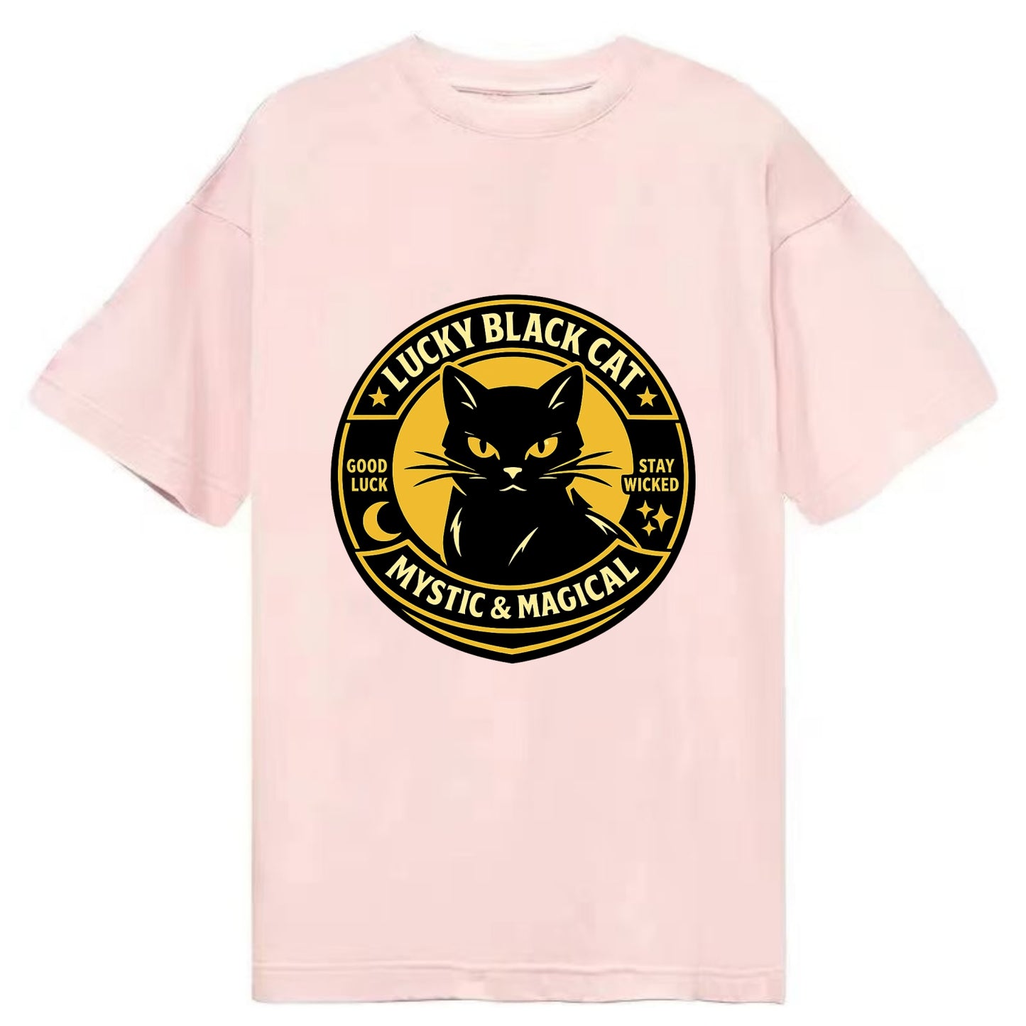 Mystic Feline Emblem - Classic T-shirt - Pink