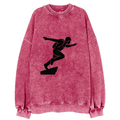 Base jumper launching off - Vintage Sweatshirt - Pink
