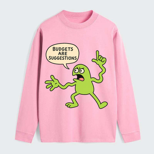 BUDGETS ARE SUGGESTIONS | Rebellious calculator - Classic Long Sleeve Shirt - Pink