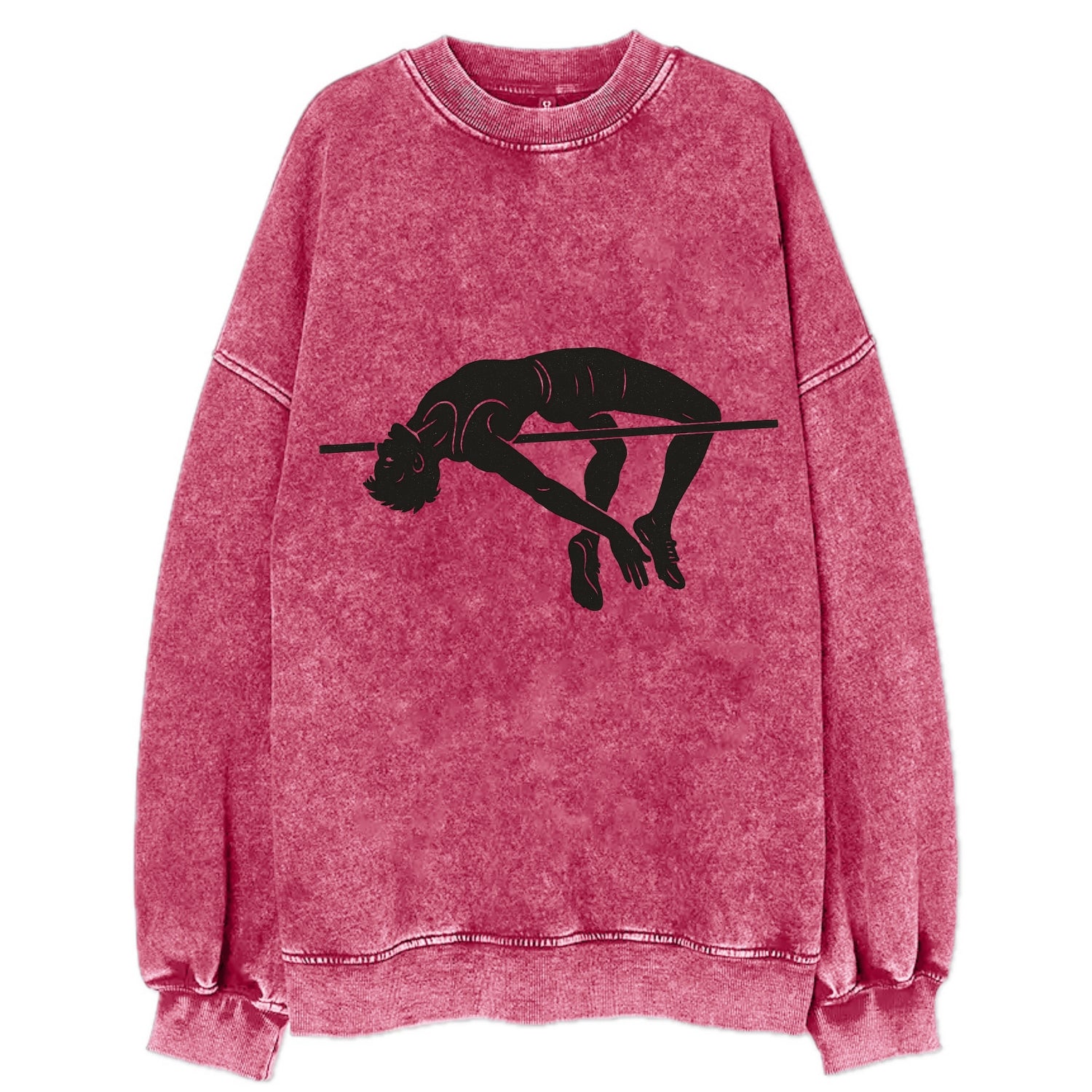 High jumper arching over bar - Vintage Sweatshirt - Pink