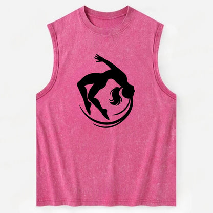 Gymnast mid-backflip rotation - Vintage Washed Tank - Pink
