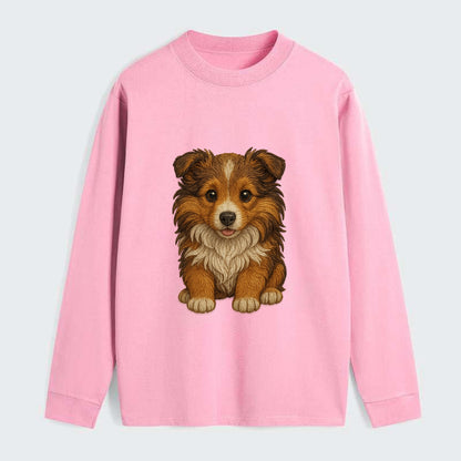 Baby Shetland Sheepdog Puppy - mini collie look, flowing mane, - Classic Long Sleeve Shirt - Pink