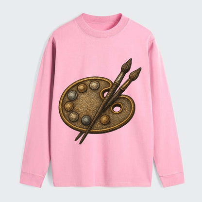Artist palette with brushes - painter emblem - Classic Long Sleeve Shirt - Pink