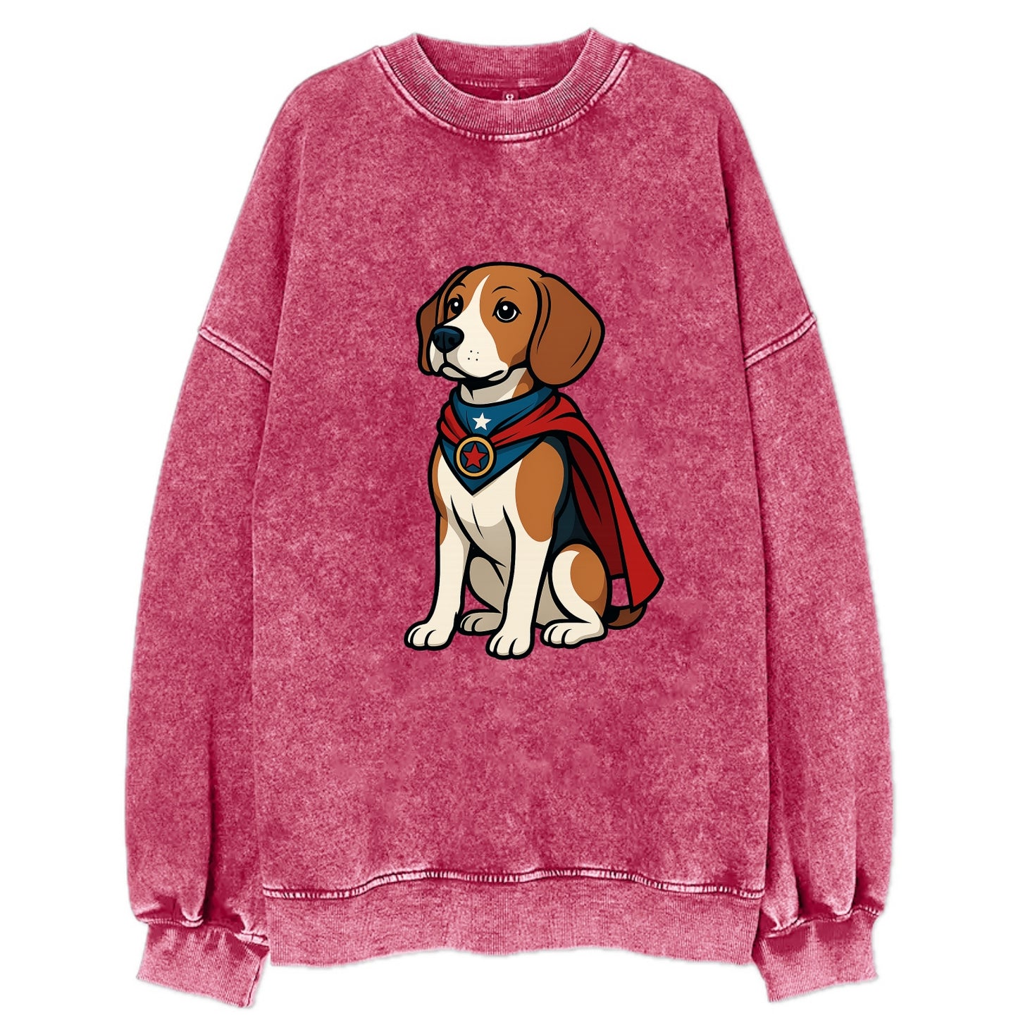 Beagle Patriotic Hero  - Vintage Sweatshirt - Pink