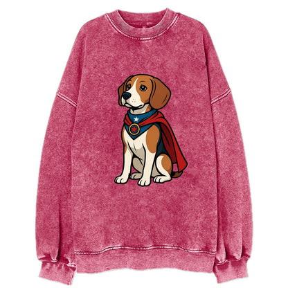 Beagle Patriotic Hero  - Vintage Sweatshirt - Pink