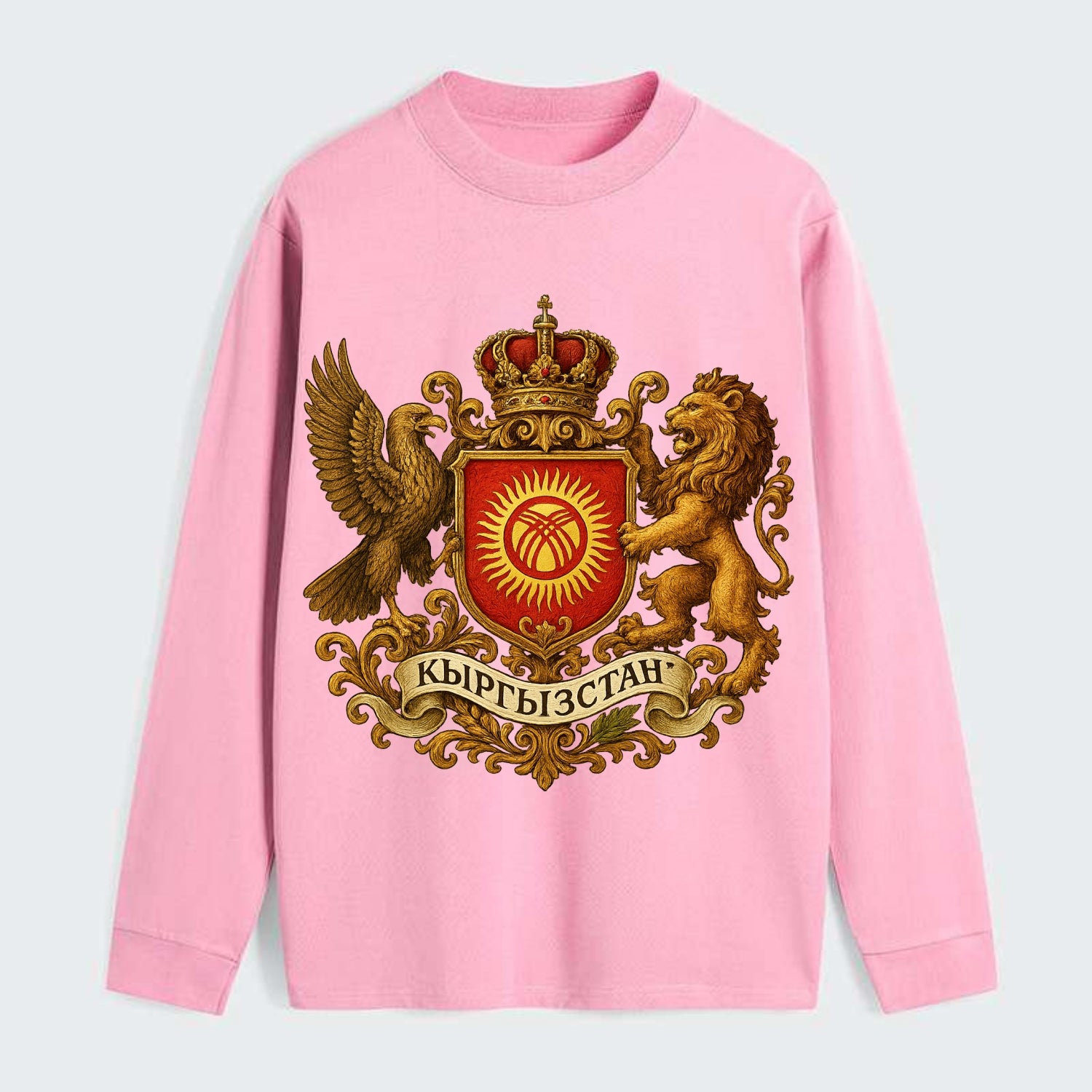 Kyrgyzstan Tunduk Emblem - Classic Long Sleeve Shirt - Pink