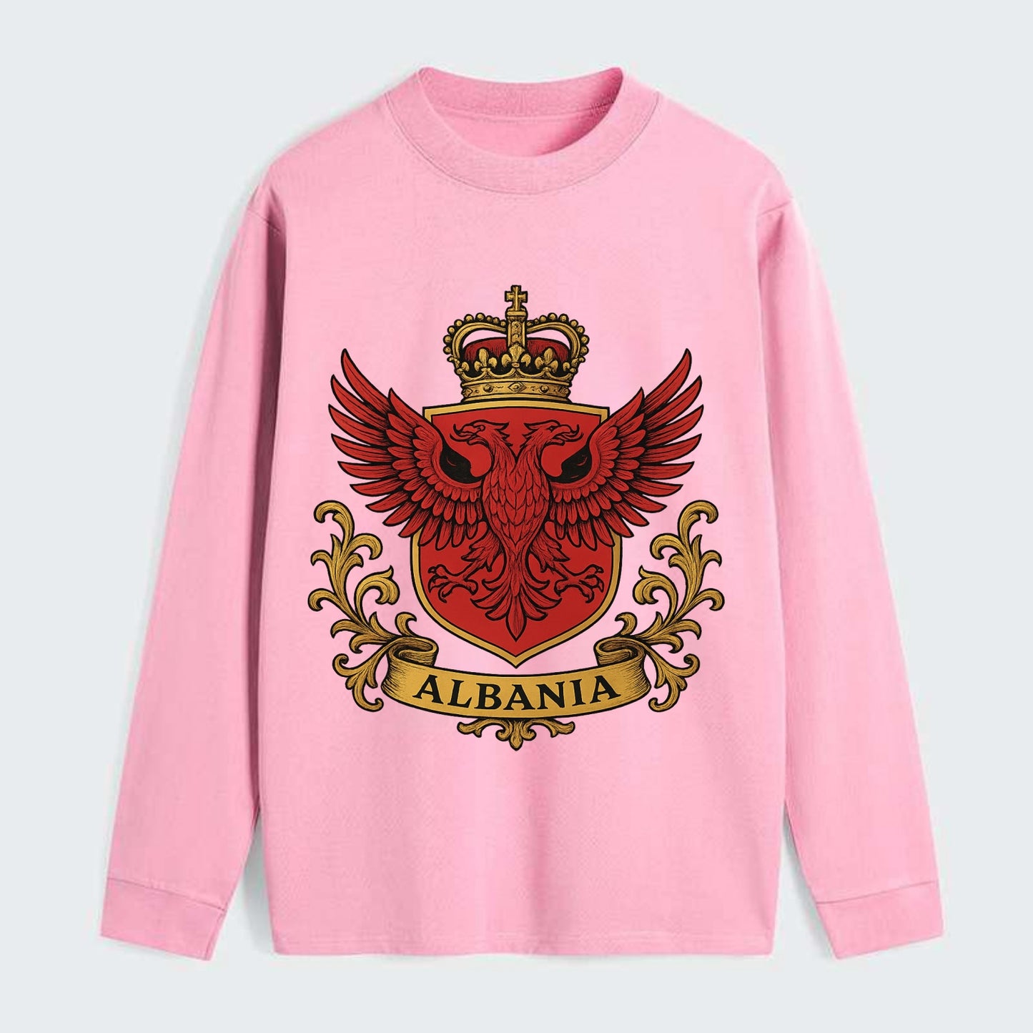 Albania Heritage Badge - Classic Long Sleeve Shirt - Pink