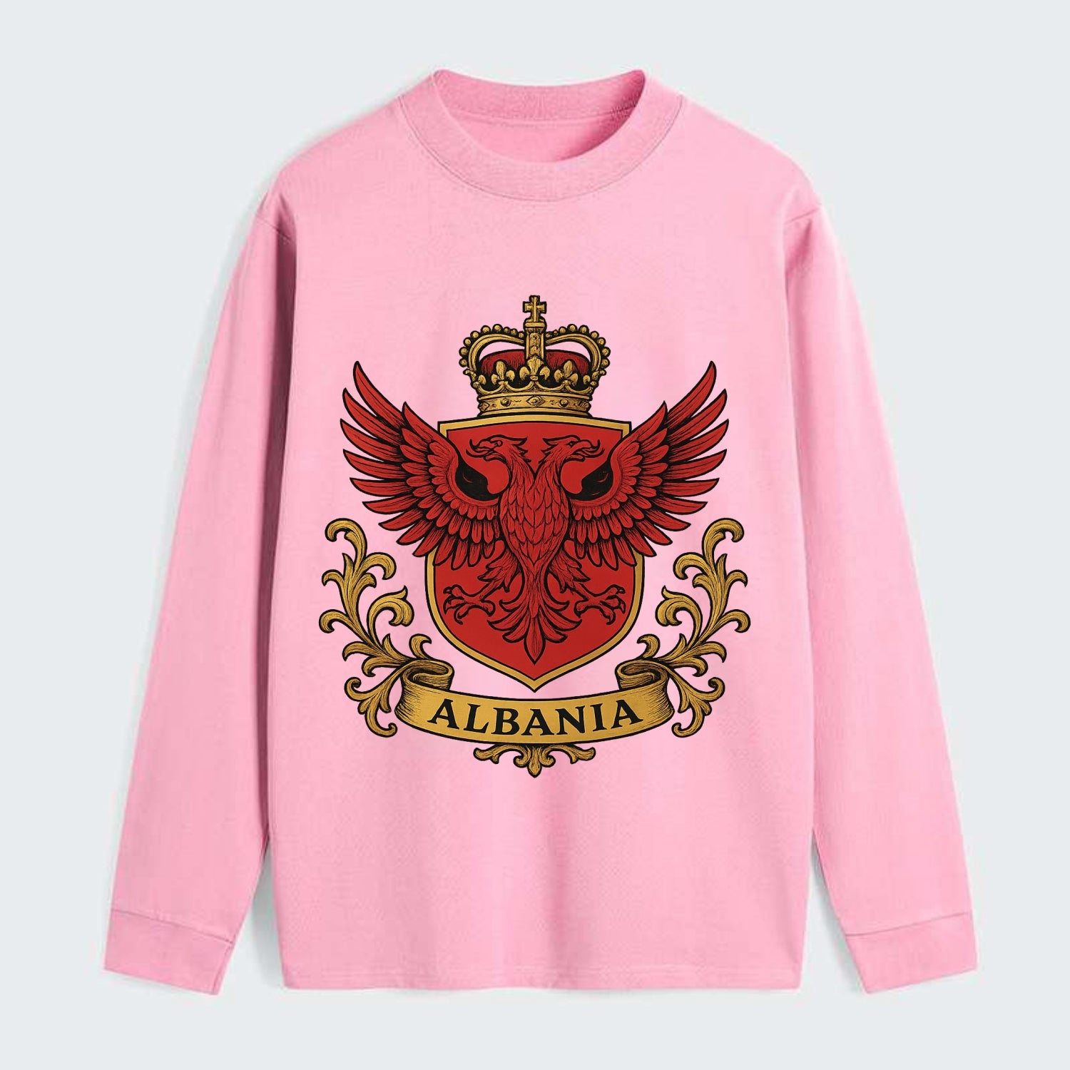 Albania Heritage Badge - Classic Long Sleeve Shirt - Pink