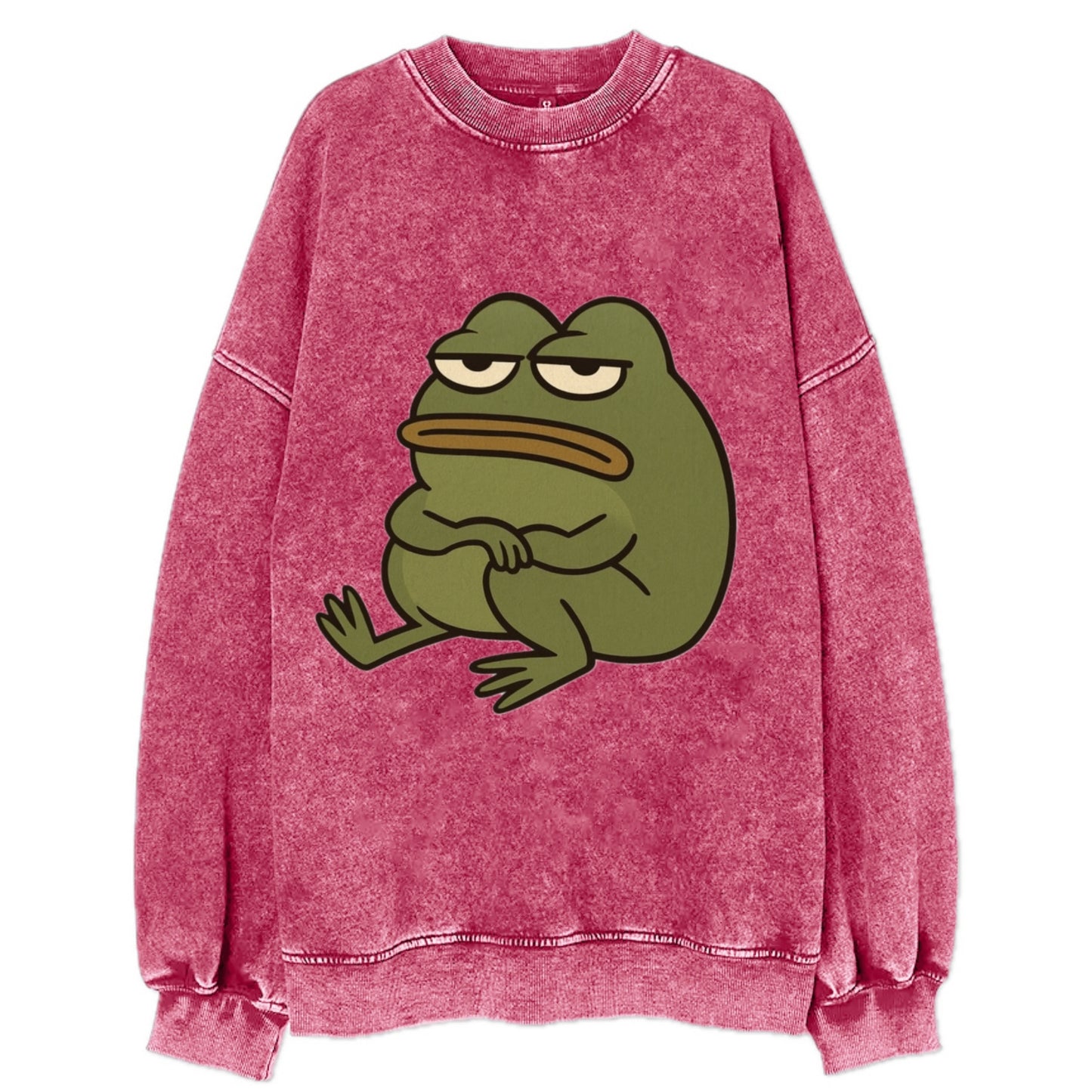 The Frog Judges Silently - Vintage Sweatshirt - Pink