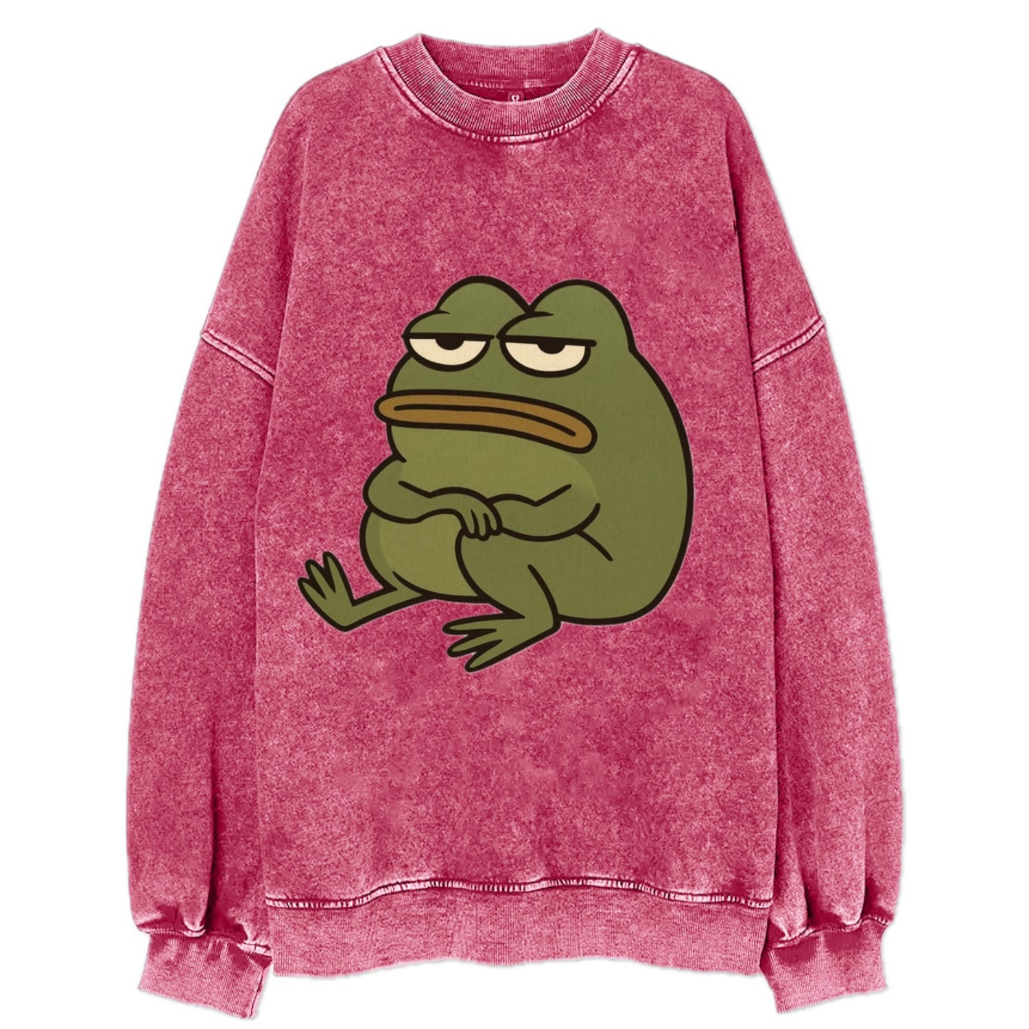 The Frog Judges Silently - Vintage Sweatshirt - Pink