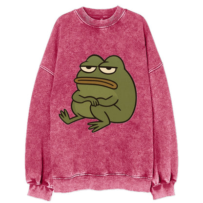 The Frog Judges Silently - Vintage Sweatshirt - Pink