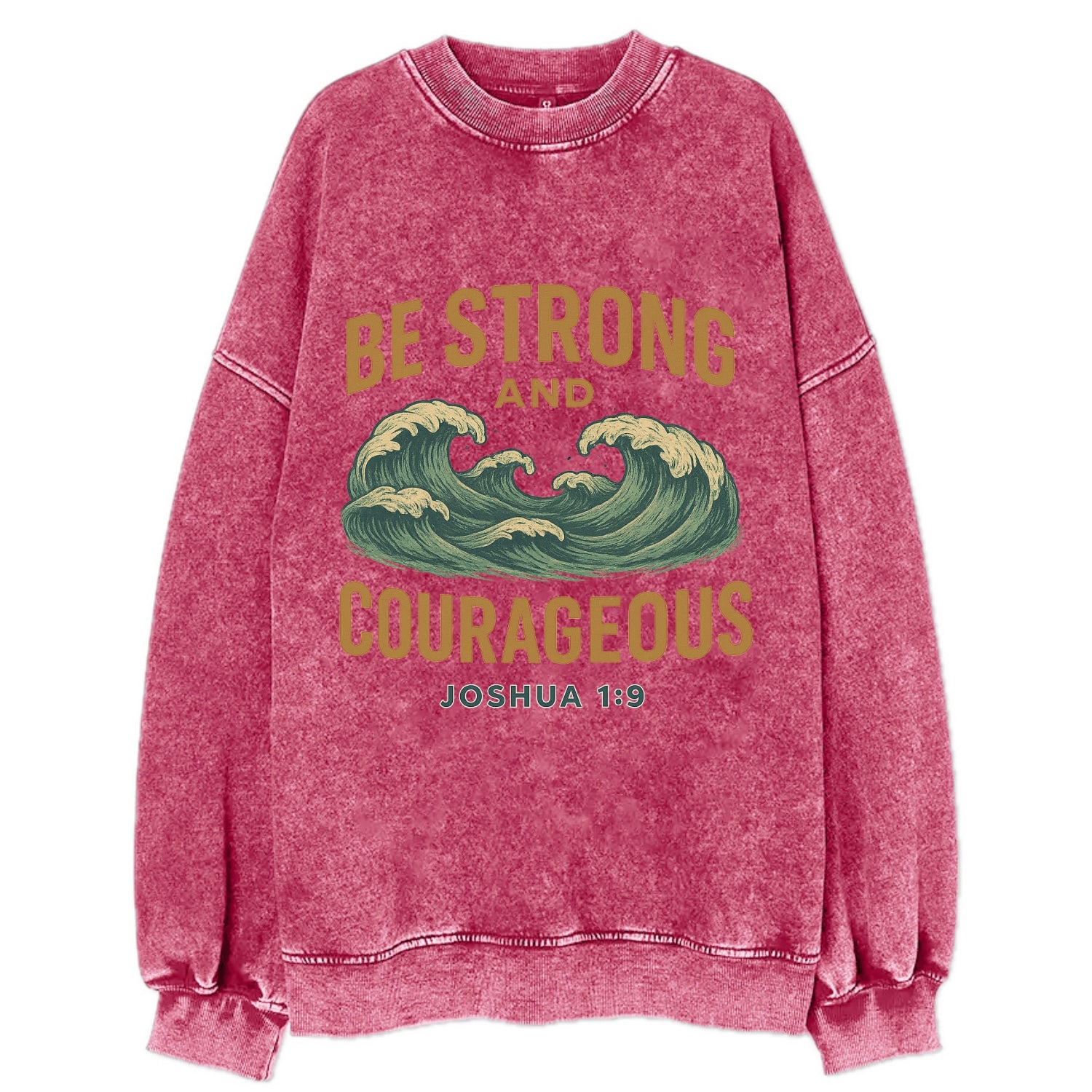 Joshua 1:9 Ocean - Vintage Sweatshirt - Pink