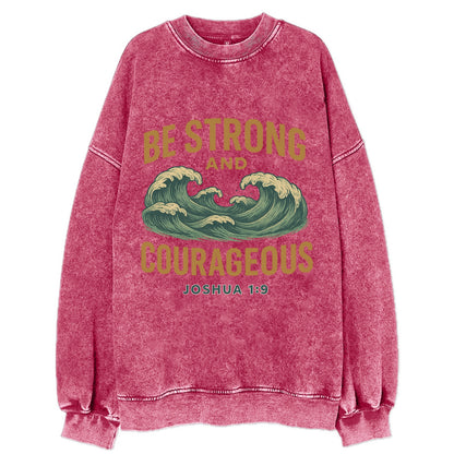 Joshua 1:9 Ocean - Vintage Sweatshirt - Pink