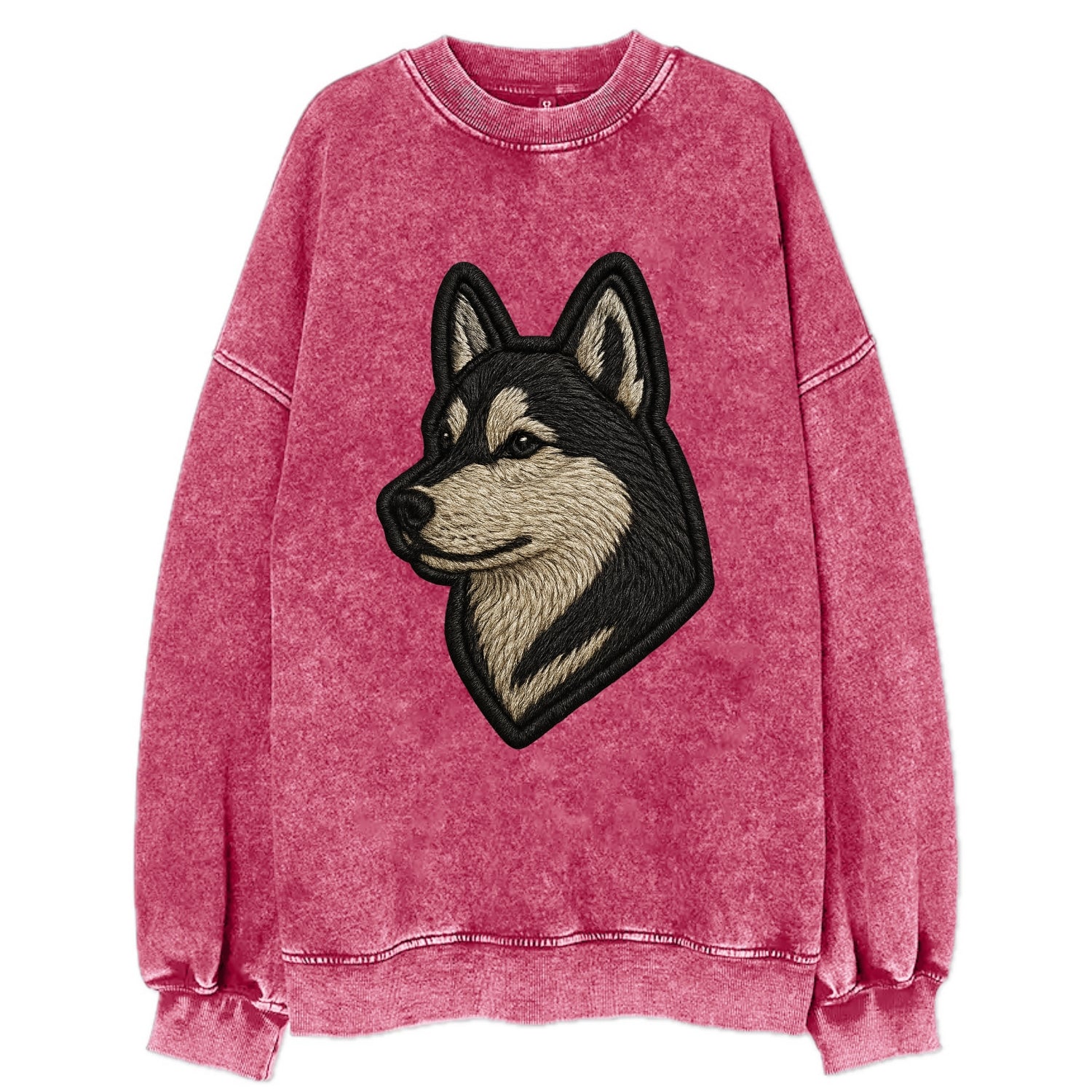 Siberian Husky - Contemporary wolf-like - Vintage Sweatshirt - Pink