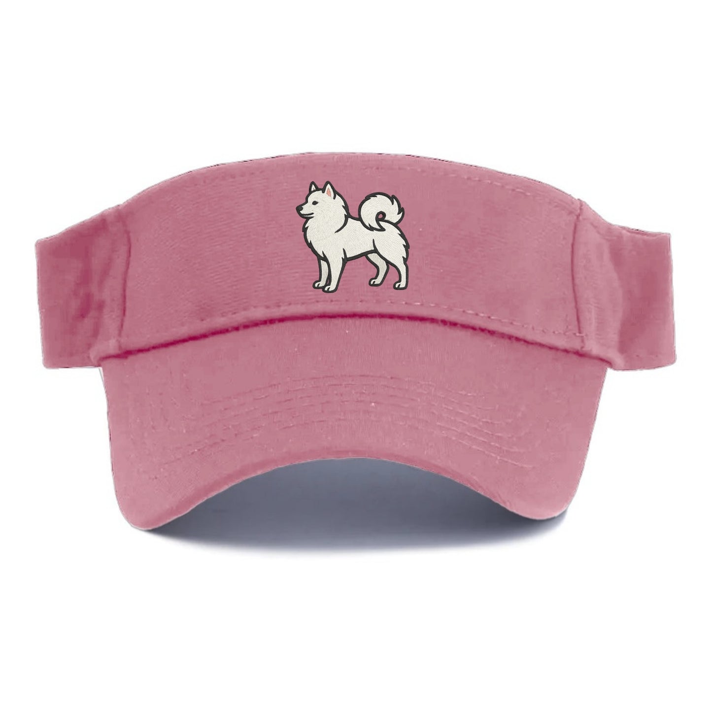 American Eskimo Dog - White spitz embroidered standing design - Visor - Pink