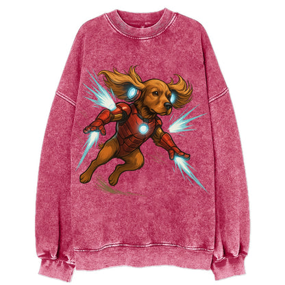 Cocker Spaniel Iron Man  - Vintage Sweatshirt - Pink