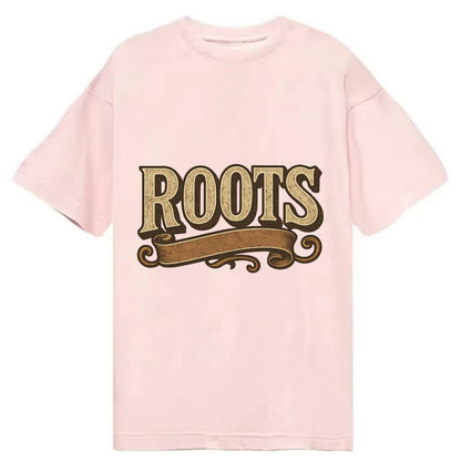 Bold typography design - "ROOTS" - where you come from, heritage - Classic T-shirt - Pink