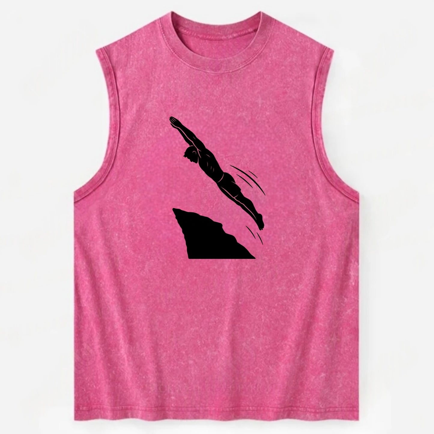 Cliff diver perfect form - Vintage Washed Tank - Pink