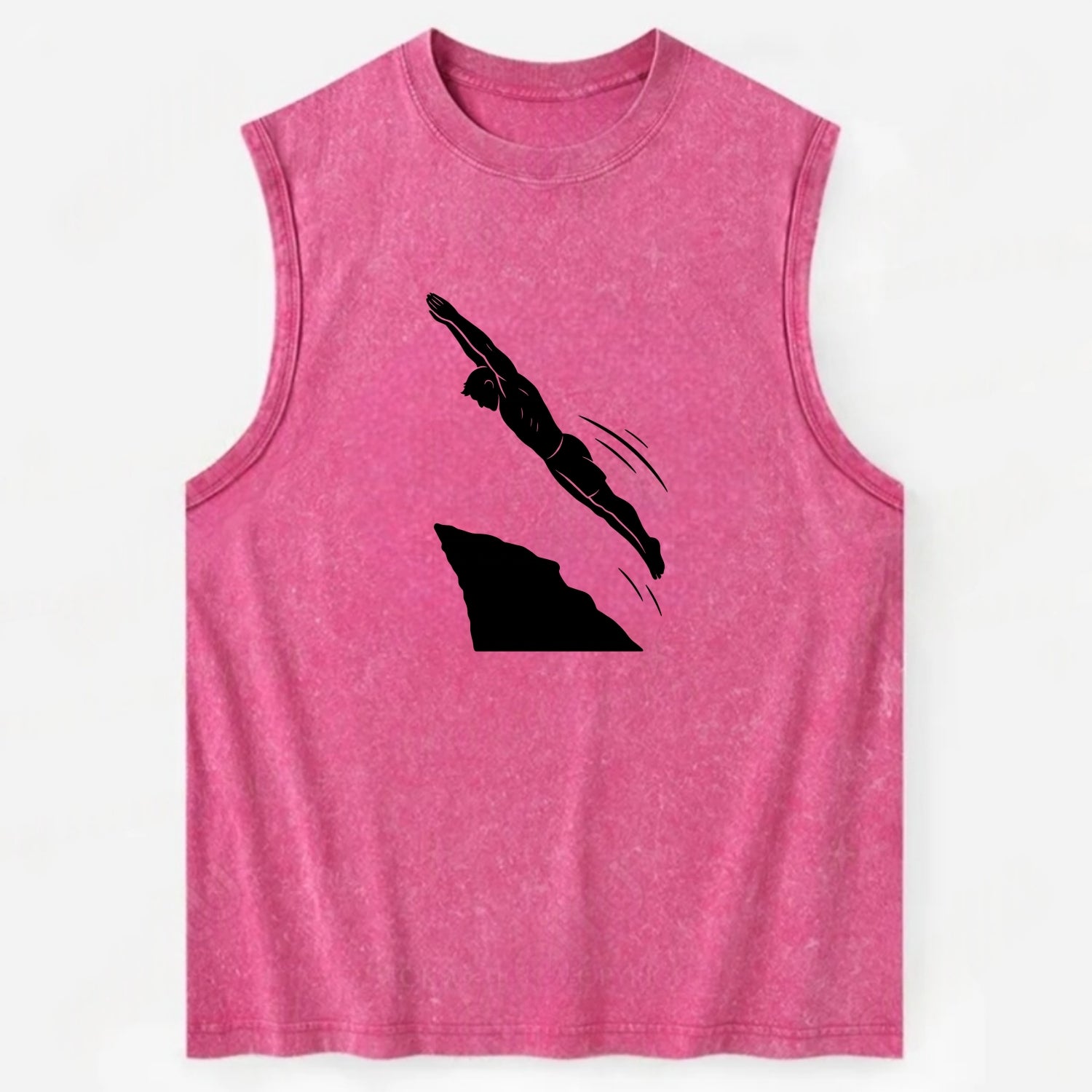 Cliff diver perfect form - Vintage Washed Tank - Pink