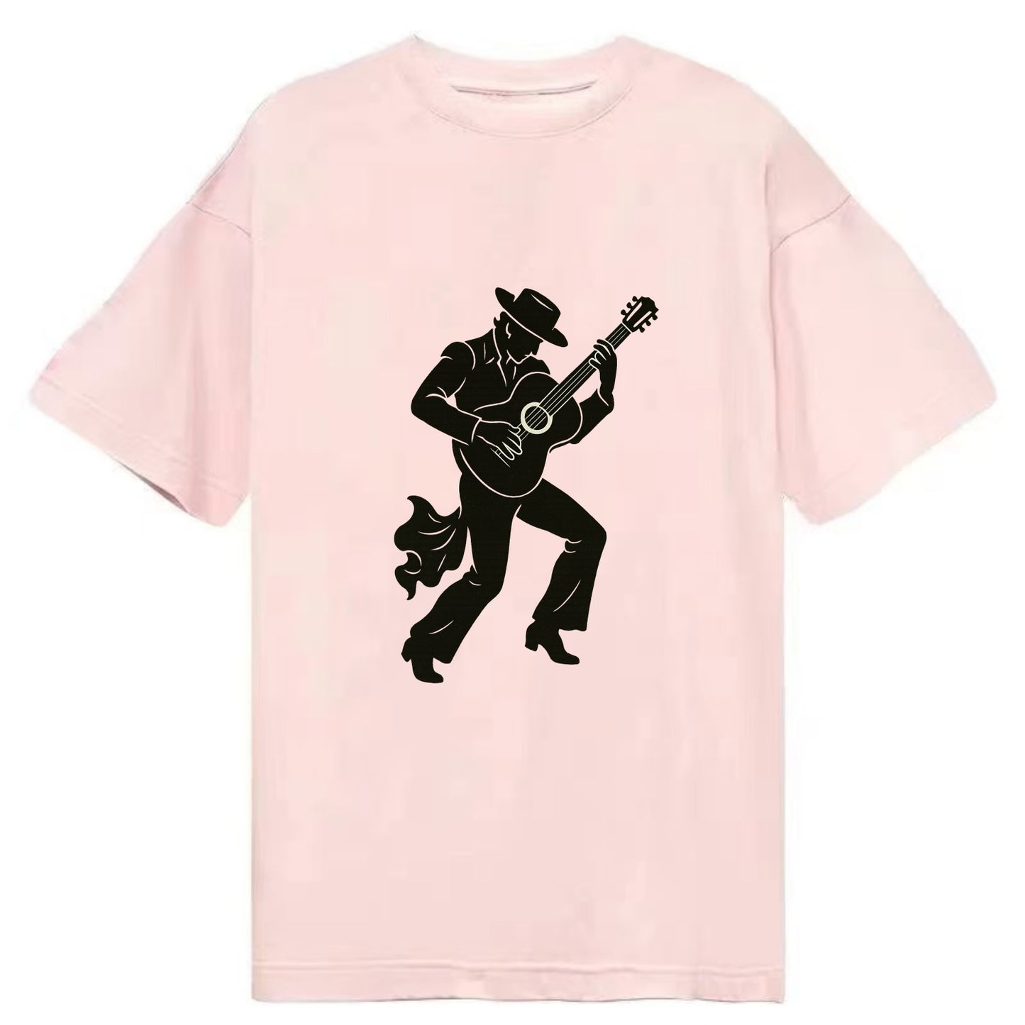 Flamenco guitarist dramatic pose - Classic T-shirt - Pink