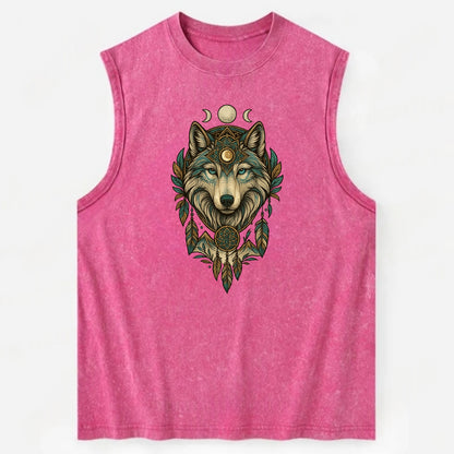 Pearl Wolf Shimmer  - Vintage Washed Tank - Pink