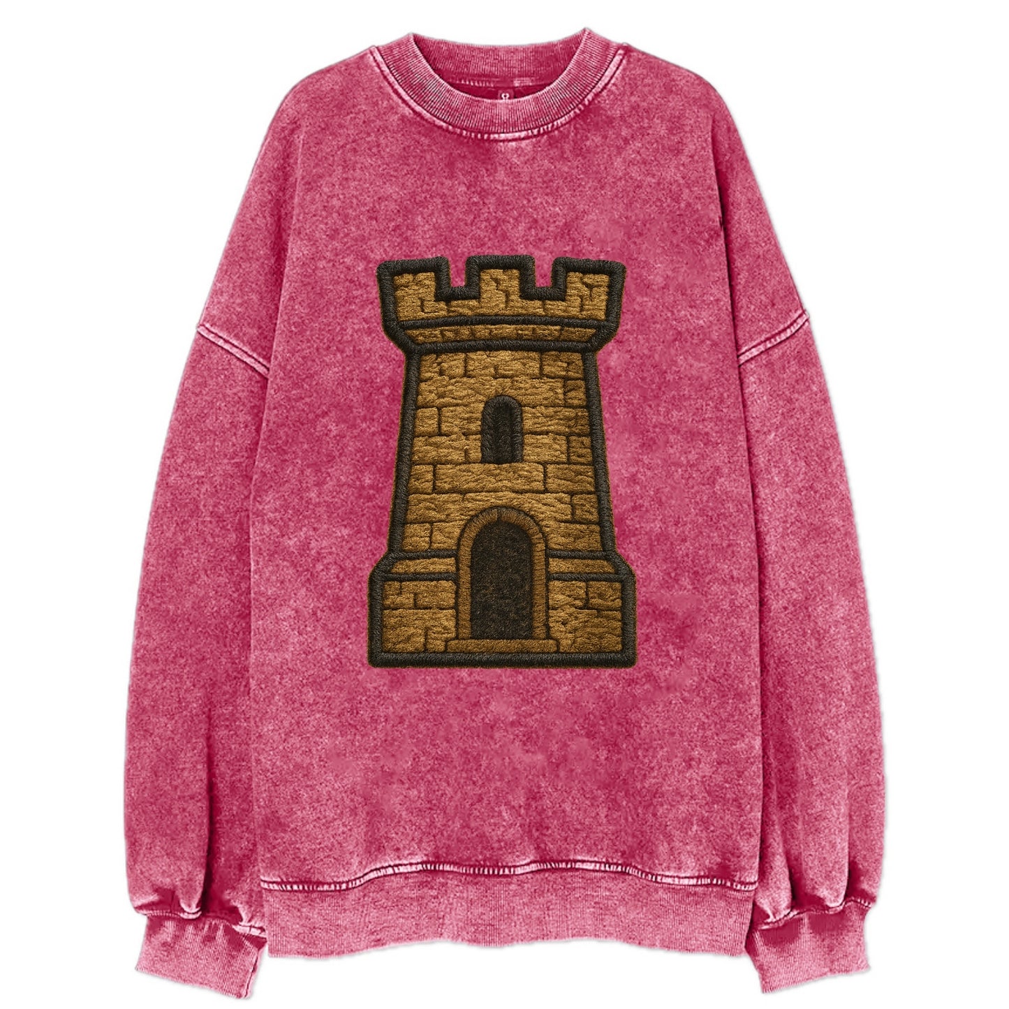 Castle Tower  - Vintage Sweatshirt - Pink