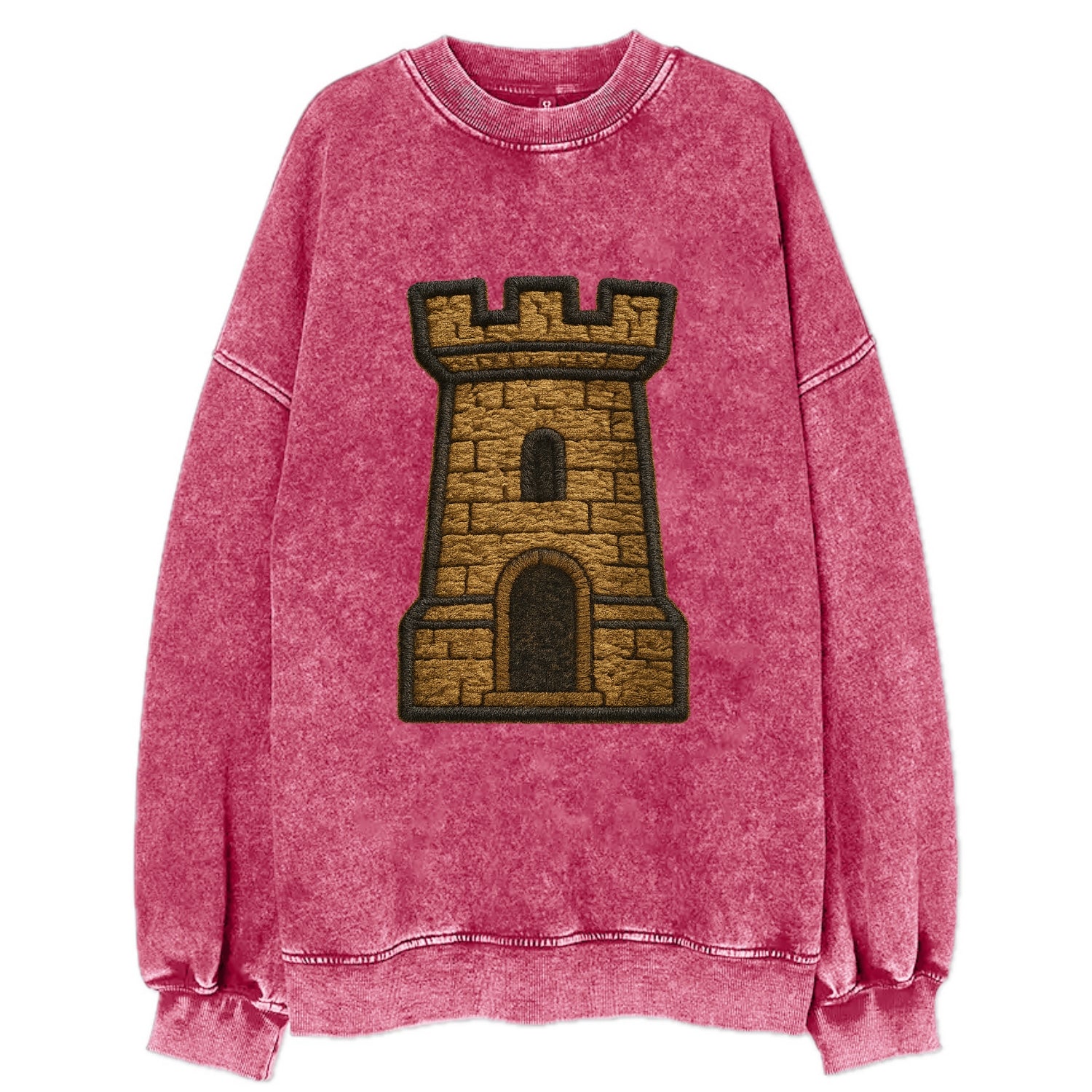Castle Tower  - Vintage Sweatshirt - Pink