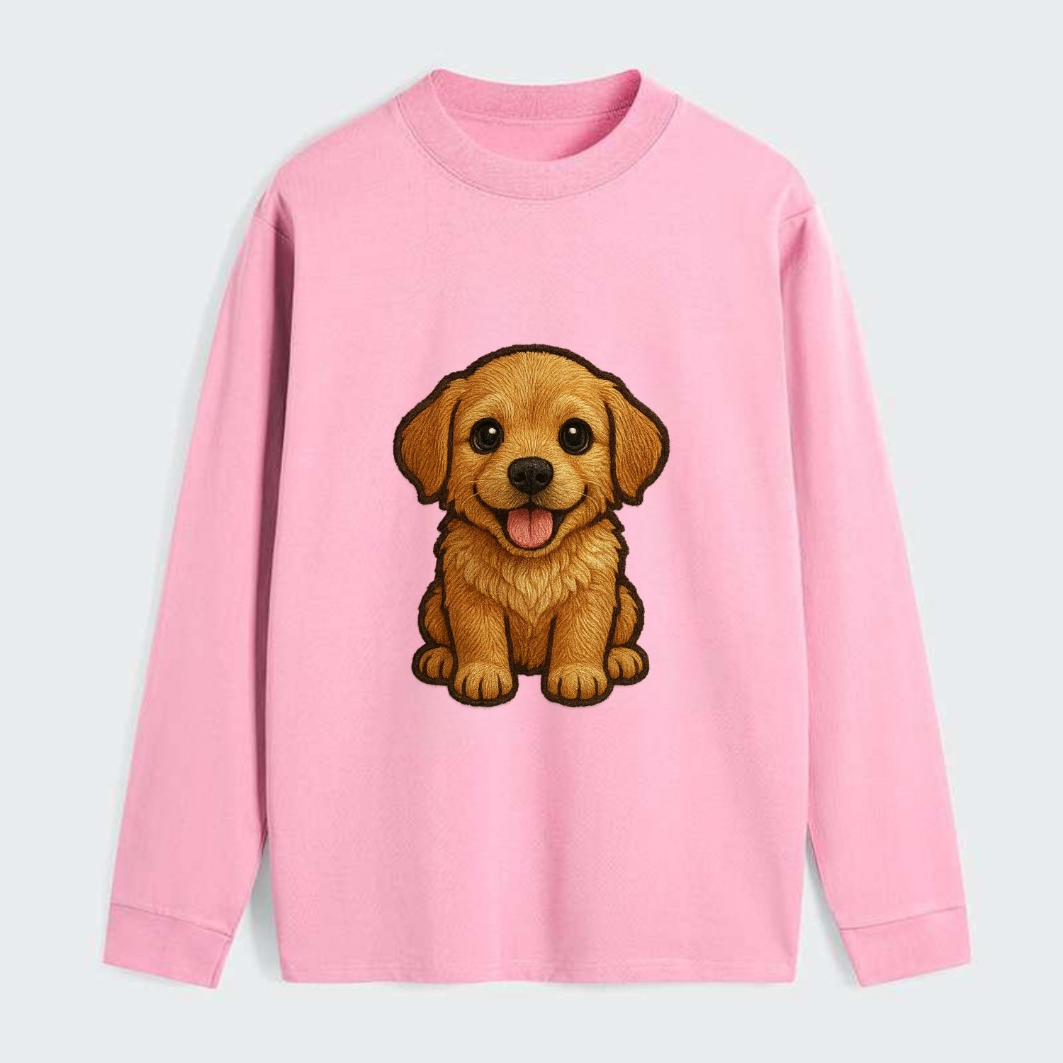 Baby Golden Retriever Puppy - fluffy golden fur, big brown eyes, pink - Classic Long Sleeve Shirt - Pink