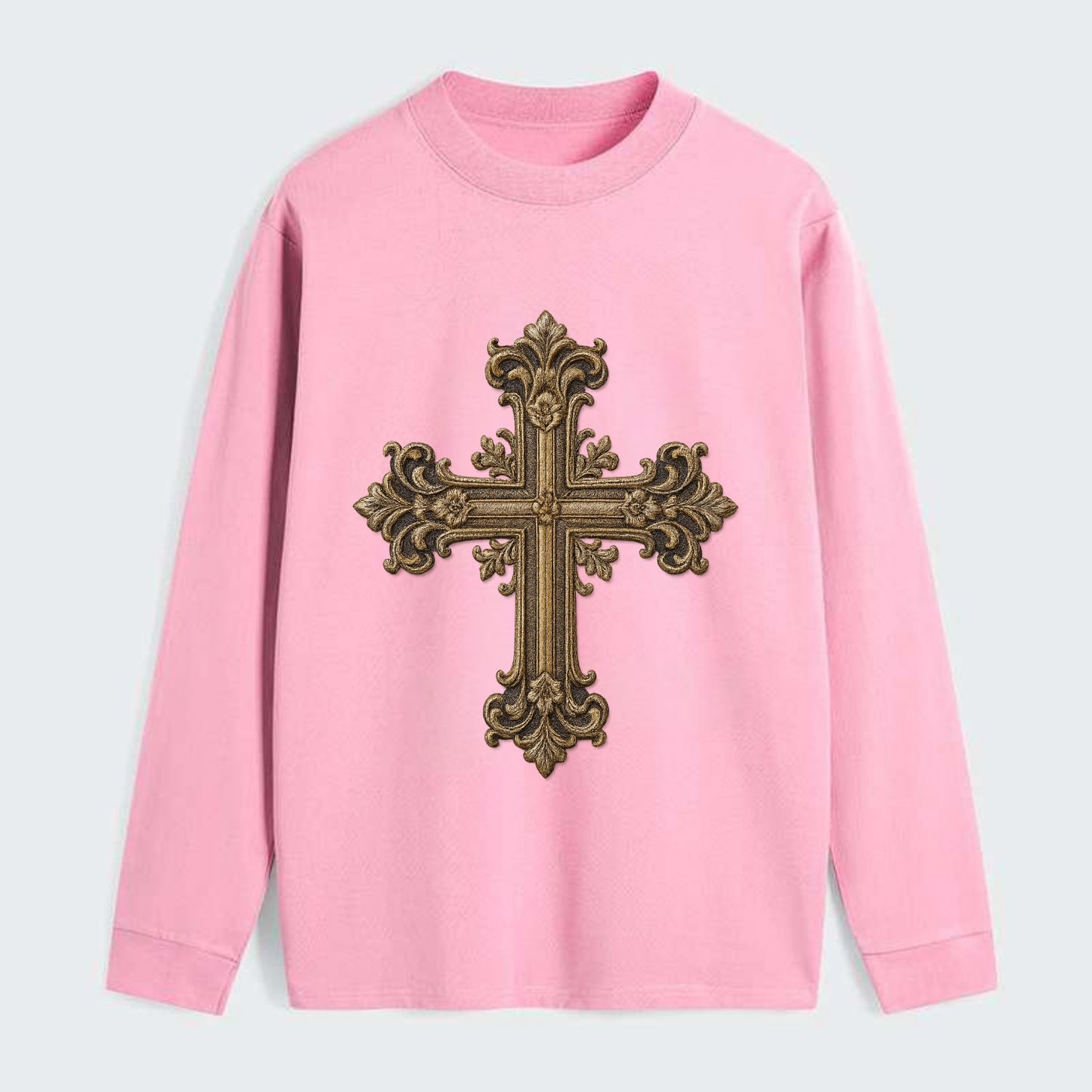 Victorian Cross  - Classic Long Sleeve Shirt - Pink