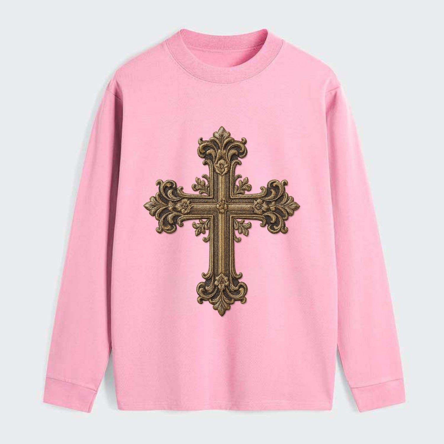 Victorian Cross  - Classic Long Sleeve Shirt - Pink
