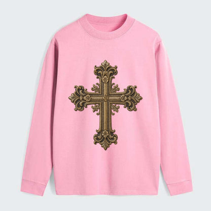 Victorian Cross  - Classic Long Sleeve Shirt - Pink