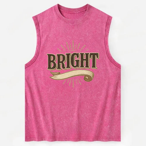 Bold typography design - BRIGHT - intelligent, shining - Vintage Washed Tank