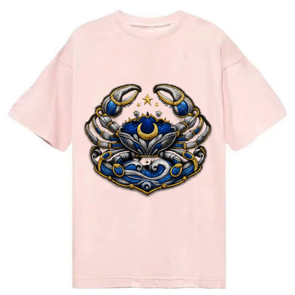 CANCER CRAB - protective crab in silver and blue , water sign - Classic T-shirt - Pink